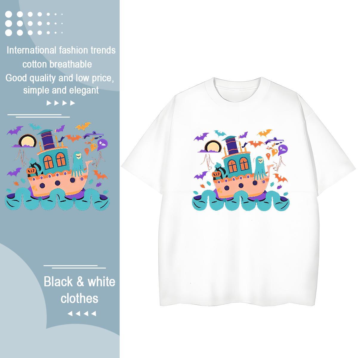 Loose Mens T Shirts Breathable Casual Beach Anime 100% Cotton 230g Men Tees Classic Casual Tops Shirt