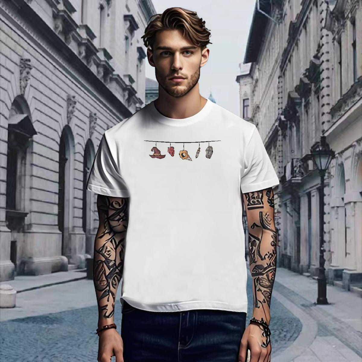 T Shirts Men 230g Cotton Bunting Hip Hop Breathable Short Sleeve Plus Size Cartoon Tshirt for Man Woman Classic Comfortable Polos