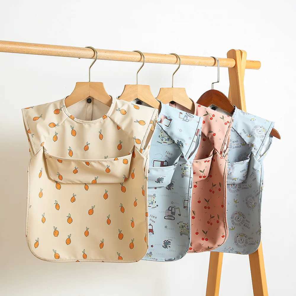 Bibs Burp Cloths Cute Baby Bibs Toddler Bandana Bib Waterproof Sleeveless Apron Cartoon Animals Children Feeding Smock Bib Baby Stuff 0-5 YearsL4812