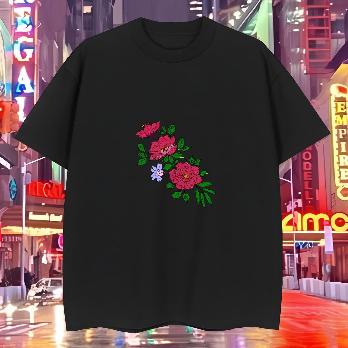 T Shirts Men 100% Cotton 230g painting Daily Outfit Breathable Short Sleeve Skull Men Tees Casual New Unisex Tops Shirt