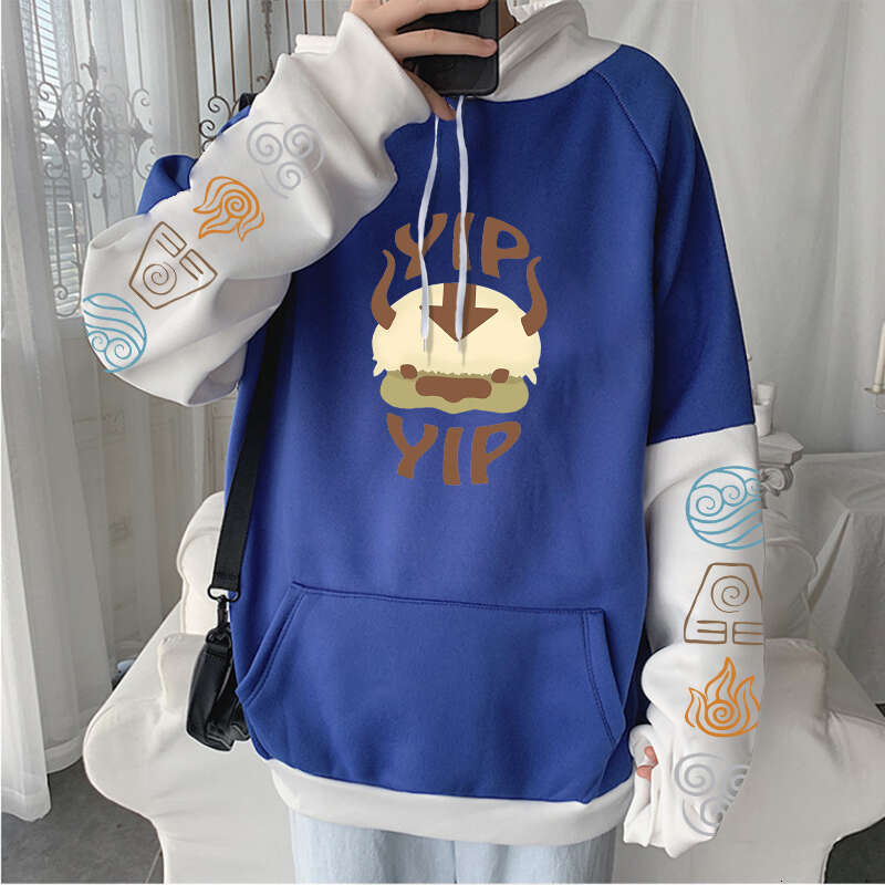 Anime Kawaii Avatar The Last Airbender Appa Cartoon Print Unisex Haruku Streetwear Fleece Winter Long Sleeve Casual Sweatshirt