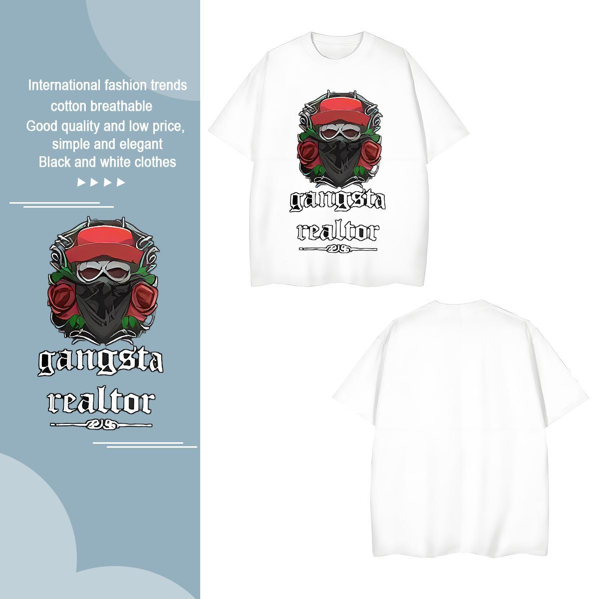 Man T Shirts 230g 100% Cotton flower High Street Hip Hop Pure Cotton Custom Print Plus Size Men Tees Designer Fashion Comfortable Tees Shirts