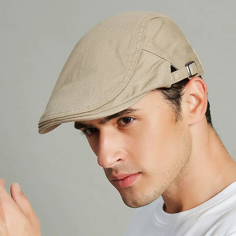 Mens Ivy Hat Fashion Big Head SpringSummer Leisure Beret Pure Cotton s Boys 5560cm 240812