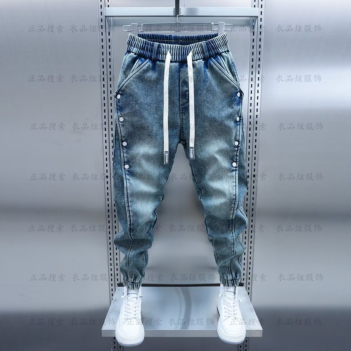 15 American summer jeans men's cropped versatile design trendy fashion slim casual pants