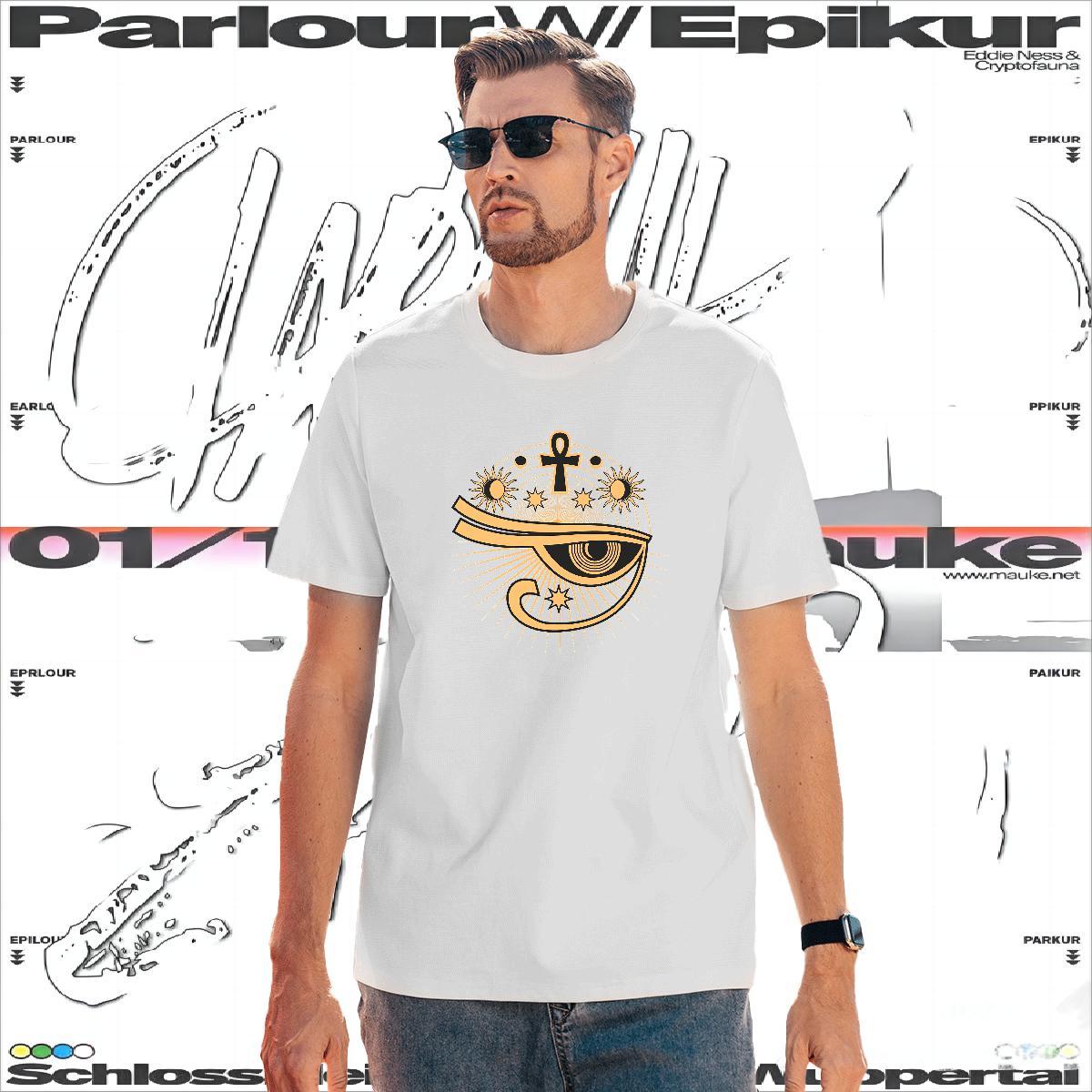 T Shirts Men 230g Pure Cotton eyes Street Breathable Short Sleeve Skull Tshirts Fashion Casual Free Shipping Clothes