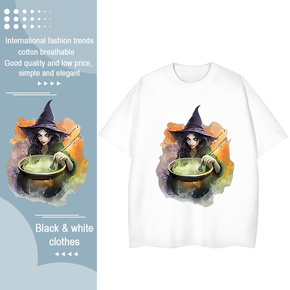 Loose Mens T Shirts halloween Short Sleeve Soft Casual Daily Wear Skull 100% Cotton 230g Tshirt for Man Woman Stylist Tops