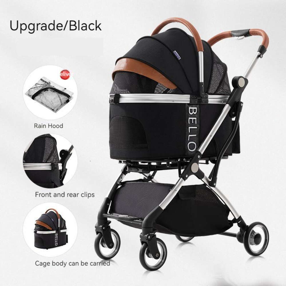 Detachable Pet Stroller Light Cup Holder Design Four-wheeled Universal Wheel Dog Cart Outdoor Travel Carrying Bag for Small Dogs