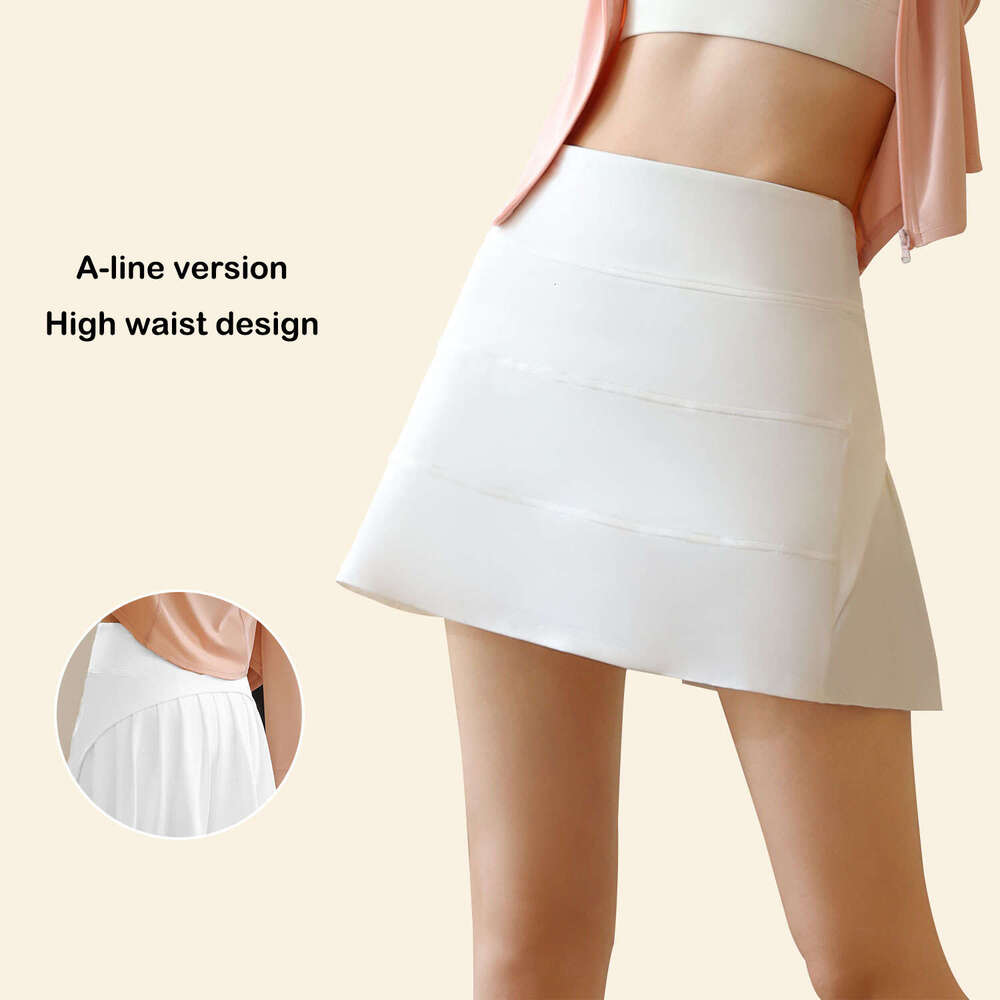 yoga PINGNIAO tennis for high-waisted slimming sports training two-layer anti-exposure half-length pleated skirt