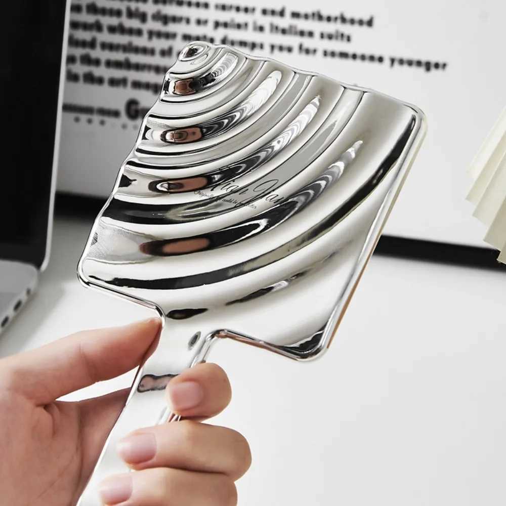Luxury mini makeup mirror handheld electroplated square mirror high-definition beauty makeup mirror for women W240813
