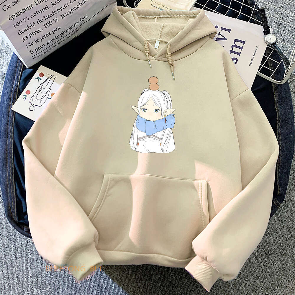 No Sousou Frieren Beyond Journey's Anime Printed Hoodies Manga Men Women Sweatshirts Winter Fleece Plus Size Hooded Pullover