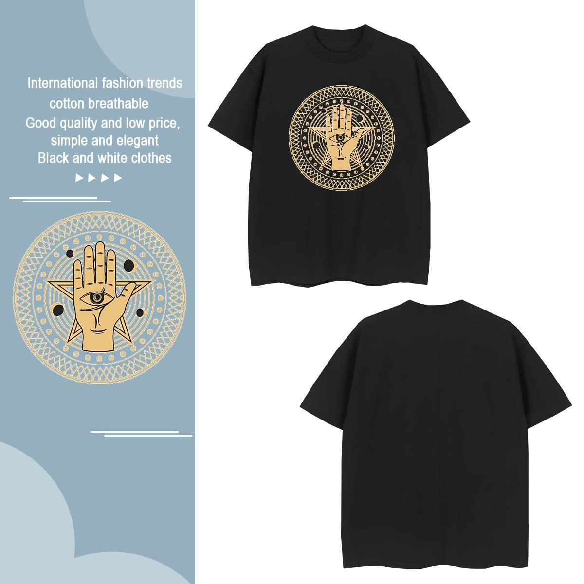 T shirt 230g 100% Cotton eyes Street Casual Breathable Short Sleeve Graphic Men Tops Tees DIY Customized Loose Clothings