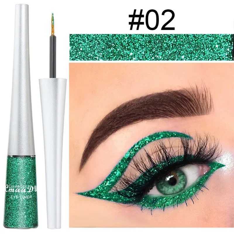 Glitter Liquid Eyeliner Pen Pearlescent Sequins Diamond Bright Shining Eyeliner Waterproof Lasting Eyeshadow Women Cosmetics 1pc Y240813