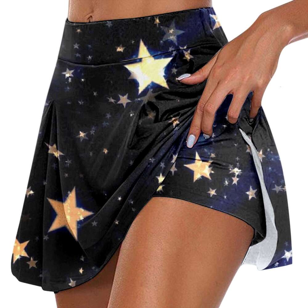 Butterfly Women'S 3d Tennis Skorts Solid Color Anti-Exposure Skirt Quick Dry Fiess Running High Waist Shorts Golf Culottes