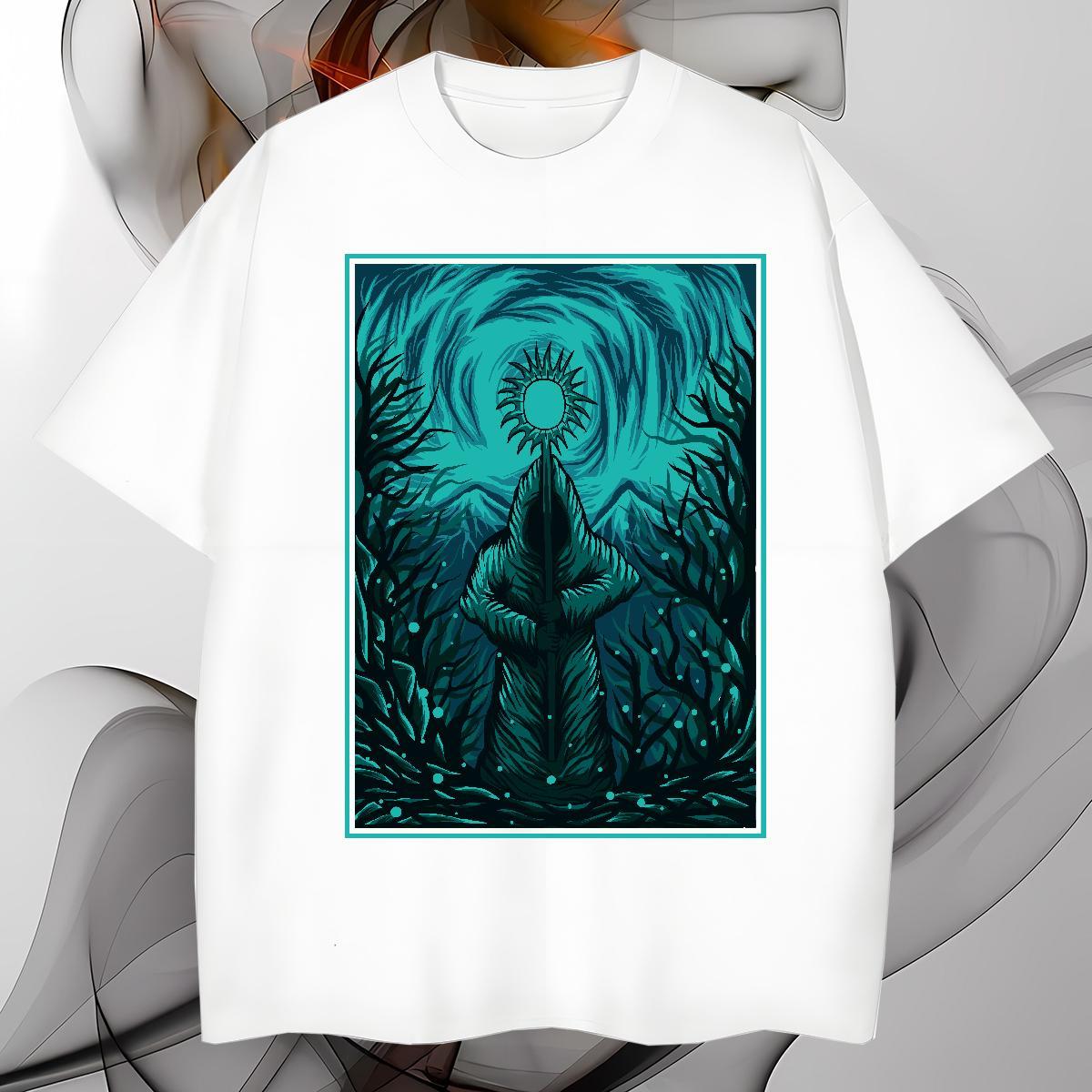 T Shirt For Man 100% Cotton 230g painting Casual Daily Wear Pure Cotton DIY Anime Couples T Shirts Stylist Cool Clothes