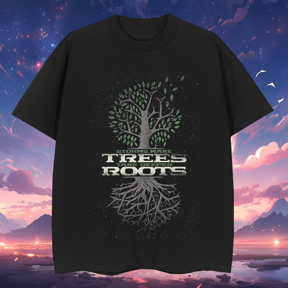 Cool Design tree T-Shirts Home Outdoor Tshirts 230g 100% Cotton 2024 New Short Sleeve O-Neck Custom Anime Tops Shirt