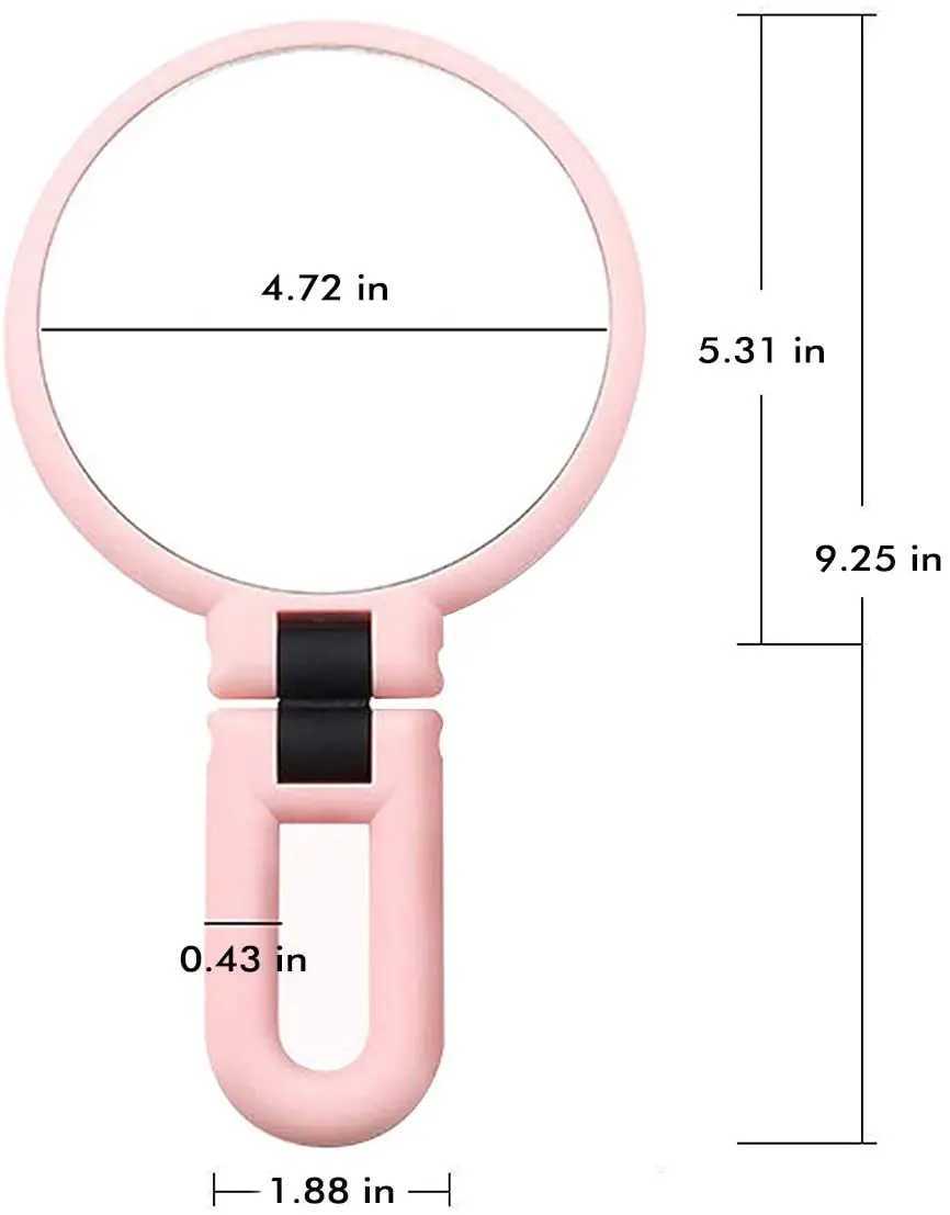 Magnifying handheld mirror travel folding handheld mirror double-sided desktop makeup mirror with 1/2/5/10/15x magnification W240813