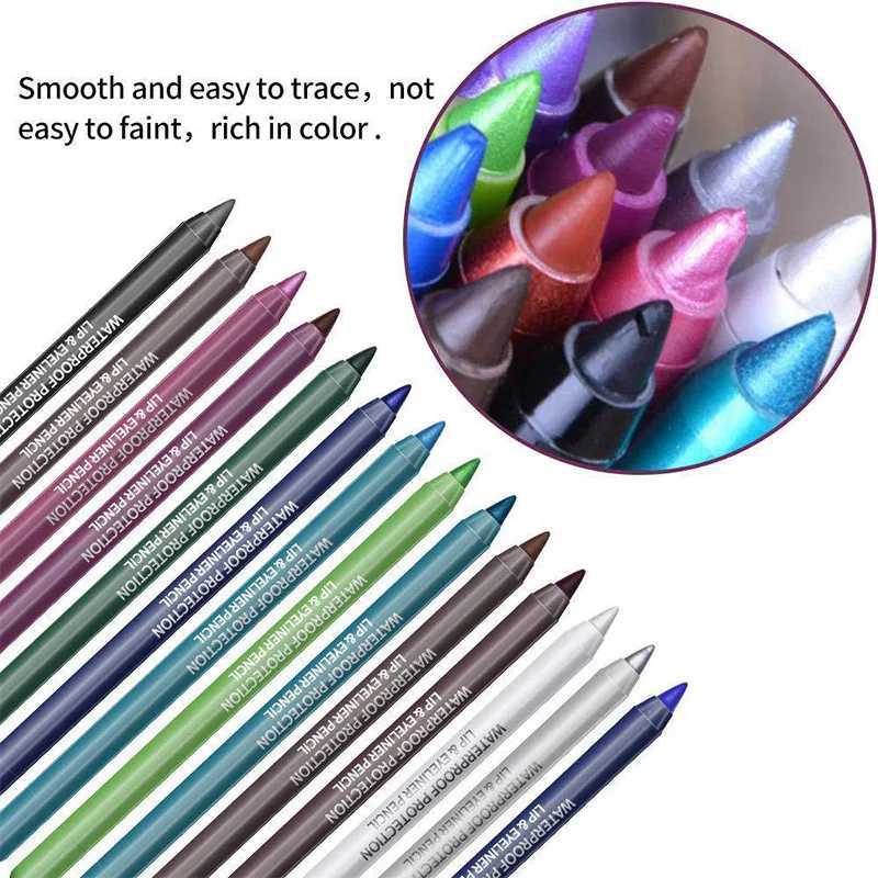 Long-lasting Eye Liner Pencil Pigment White Color Waterproof Eyeliner Black Eyebrow Pencil Women Cosmetics Makeup Tools 14 Color Y240813