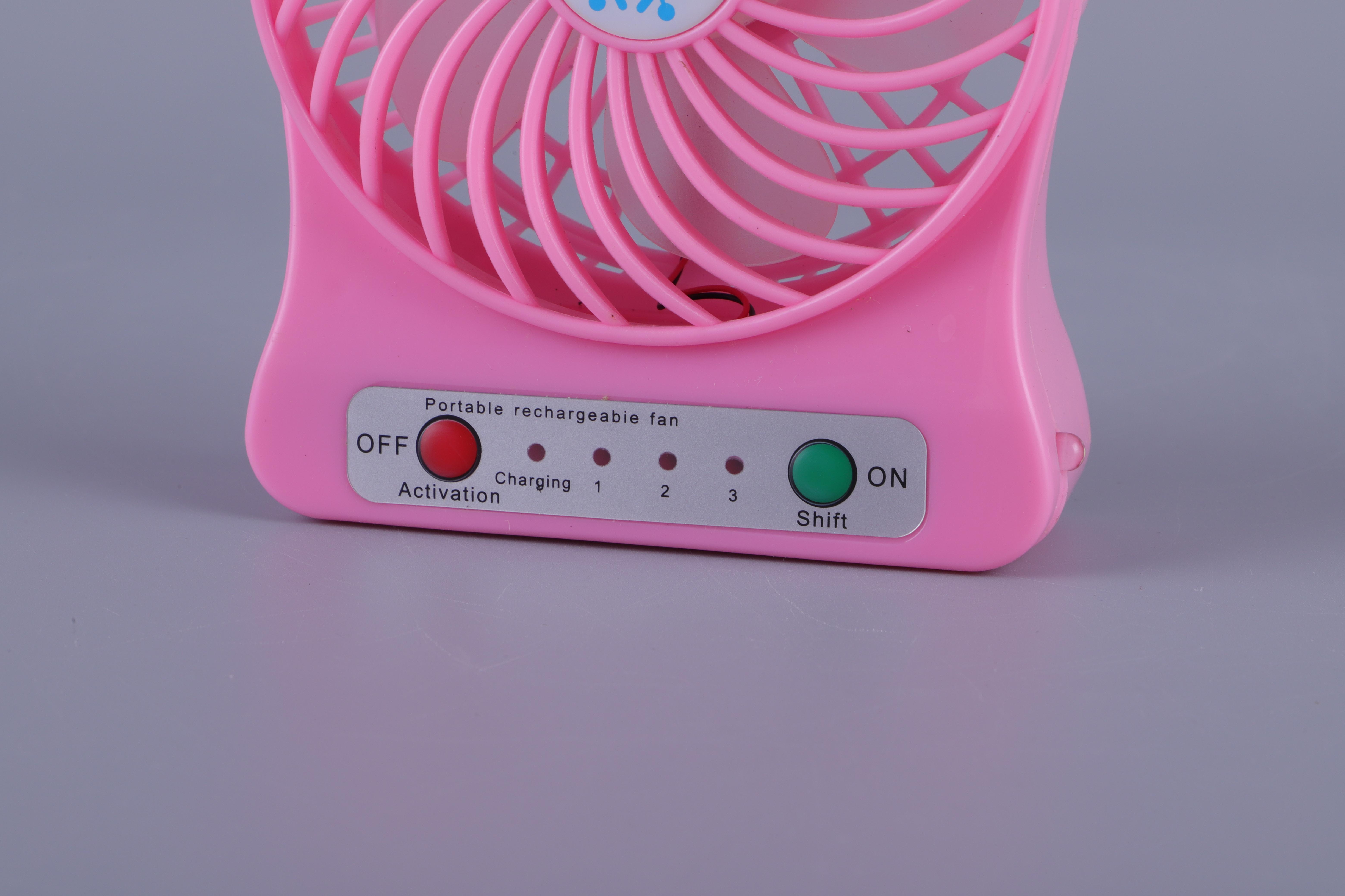 Girl pink electric fan desktop USB small fan silent desktop air conditioning fan in stock