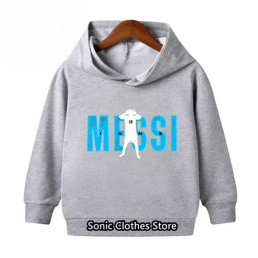 Messi Hoodie Kids Clothes Childrens Spring and Autumn Long Sleeve Hoodie Sportswear Baby 3-14 Years Old Boys Football SuitY240814