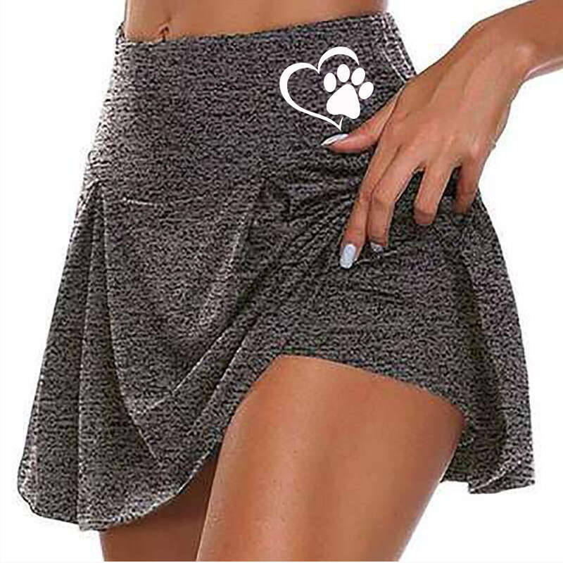 6 Colors Women's Fashion Solid Color Running with Double-Layer Tennis Golf Sports Hot Workout Shorts Gym Skirt S-5XL
