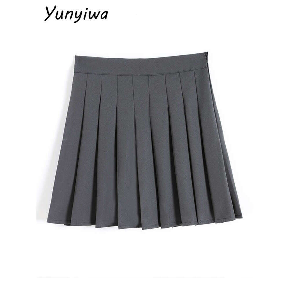 Pleated Short Tennis With Shorts For Women A Line School Summer Woman Skirt Mini Gray High Waist Solid Casual Skirts White s s