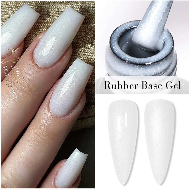 7ml Glitter Rubber Base Gel Nail Polish Nude Sparkling Glitter Semi Permant Varnishes Soak Off UV LED Nail Art Self-leveling GelM240814
