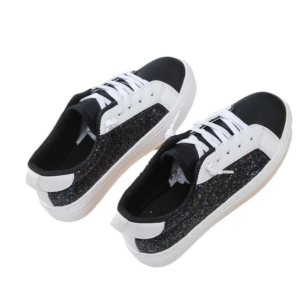 Sneakers 2024 Fashion Girls Sports Shoes New Versatile Leather Top Soft Bottom Childrens Casual Shoes Boys and Students Low Top Board Shoes H240805