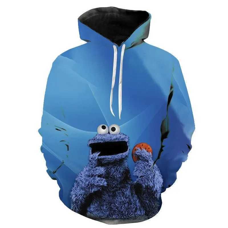 Sweatshirts Cookie Monster 3D Printed Men Women Fashion Sweatshirt Hoodie Cartoon Anime Harajuku Hip Hop Pullover Kids Boy GY240814