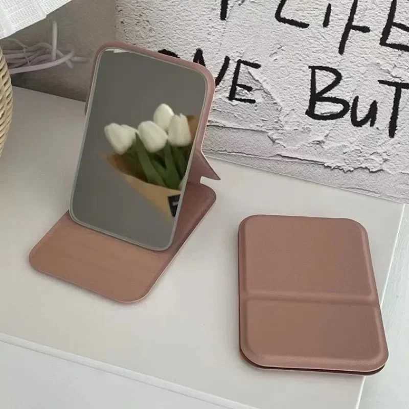 Handheld desktop stand mirror high-definition folding makeup mirror lightweight and easy to carry makeup mirror makeup tools W240813
