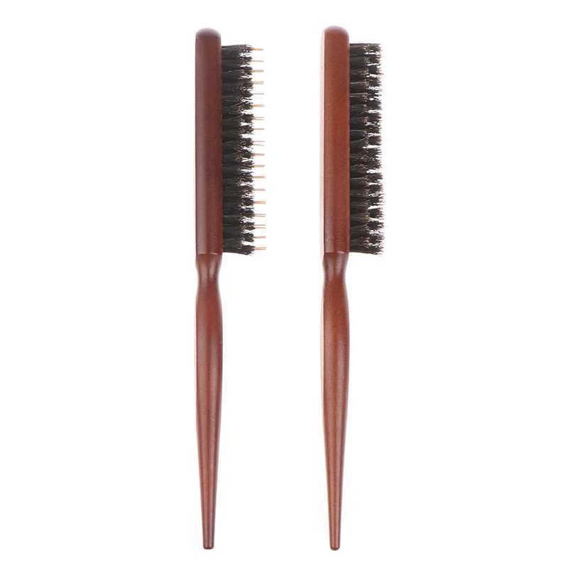Professional salon teasing hair brush extension hair styling tool DIY brush wooden brush fine line comb hair brush W240813