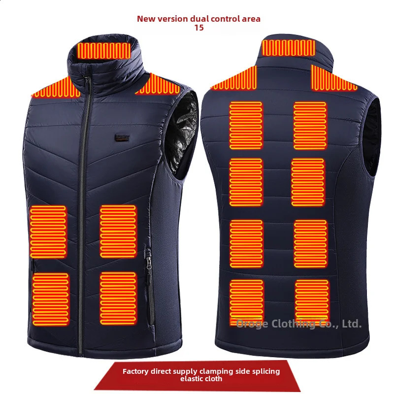 Autumn and Winter Electric Waistcoat Cotton Vest 3-Step Thermostat Warm Vest Constant Temperature Heating Clothes 240813