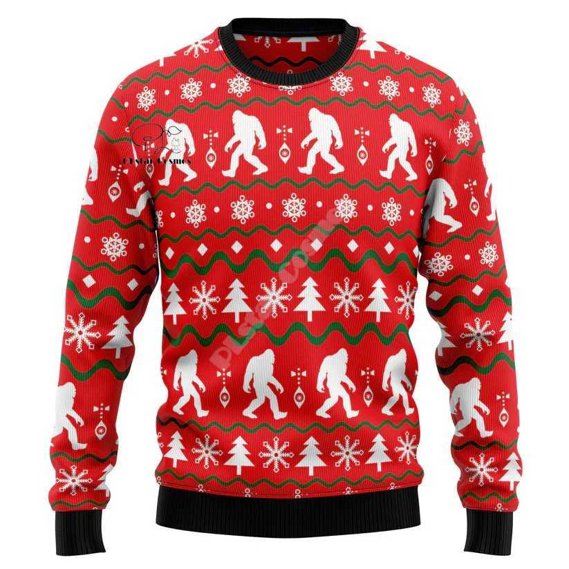 Santa Claus Cat Animal Color Tattoo Retro 3DPrint Fun Christmas Ugly Knitted Sweater Harajuku Casual Long Sleeve X17W240729