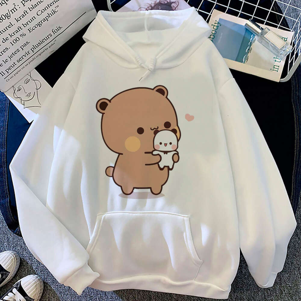 Women Men Aesthetic Trendy Hoodies Bubu Dudu Bear Graphic Printed Hooded Plus Size Pullover Unisex Prevalent Fashion Sweatshirt