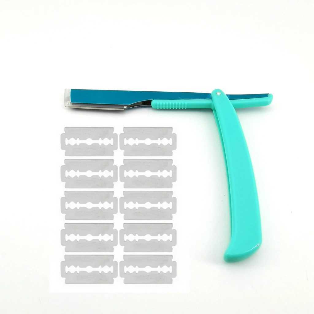 3 Colors Unisex Manual Folding knife Shaving Straight Edge Razors for Beard Shaving Hair Removal With BladesM240814