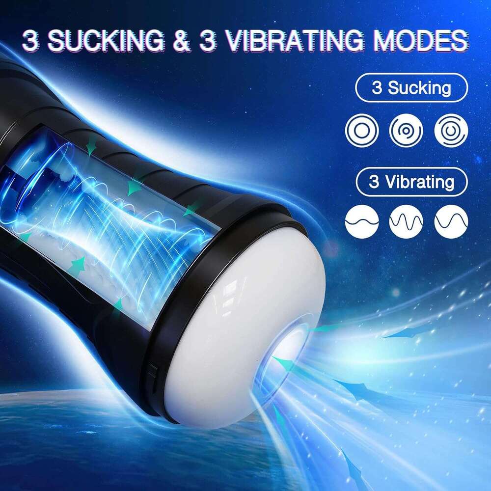 Automatic male device, 3D realistic texture electric pocket stroke device, with 3 suction and 3 vibration modes, adult sex toy for men and stimulation