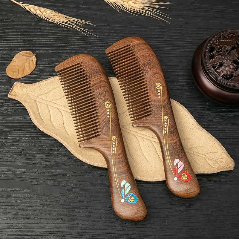 Natural Sandalwood Comb Wood Sand Dragon Waist Fragrance Anti static Long and Wide Teeth Corner Removal Home Massage Hair Tools for Women 2014New W240