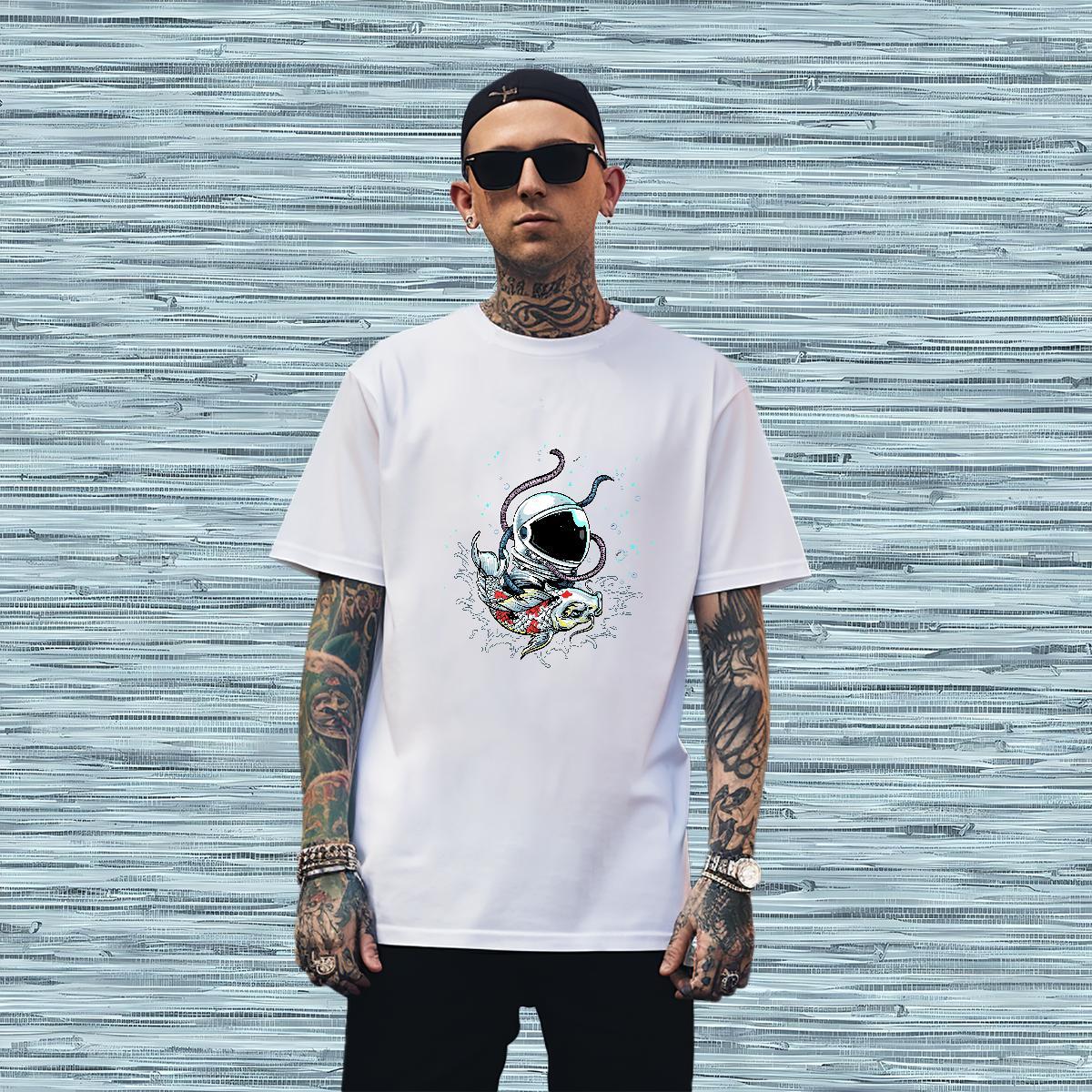 T Shirts Men 230g Cotton planet Street wear Hip Hop Short Sleeve O-Neck Custom Print Plus Size Couples T Shirts Stylist Designer Clothes