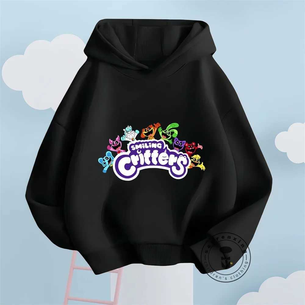 Spring and Autumn Game Smiling Critters Hoodie Kids Cartoon Catnap Clothes Baby Boys Long Sleeve Sweatshirt Toddler Girls CoatsY240814