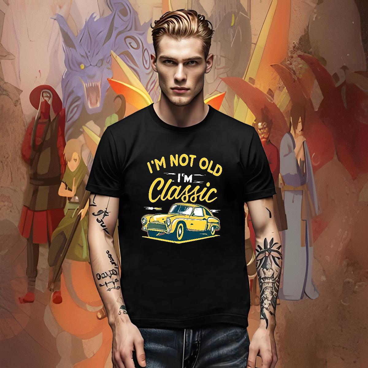 Wholesale Men Tops Tees Casual Daily Wear 100% Cotton 230g Cartoon Print O-Neck Short Sleeve car T Shirts Men 2024 New Clothes
