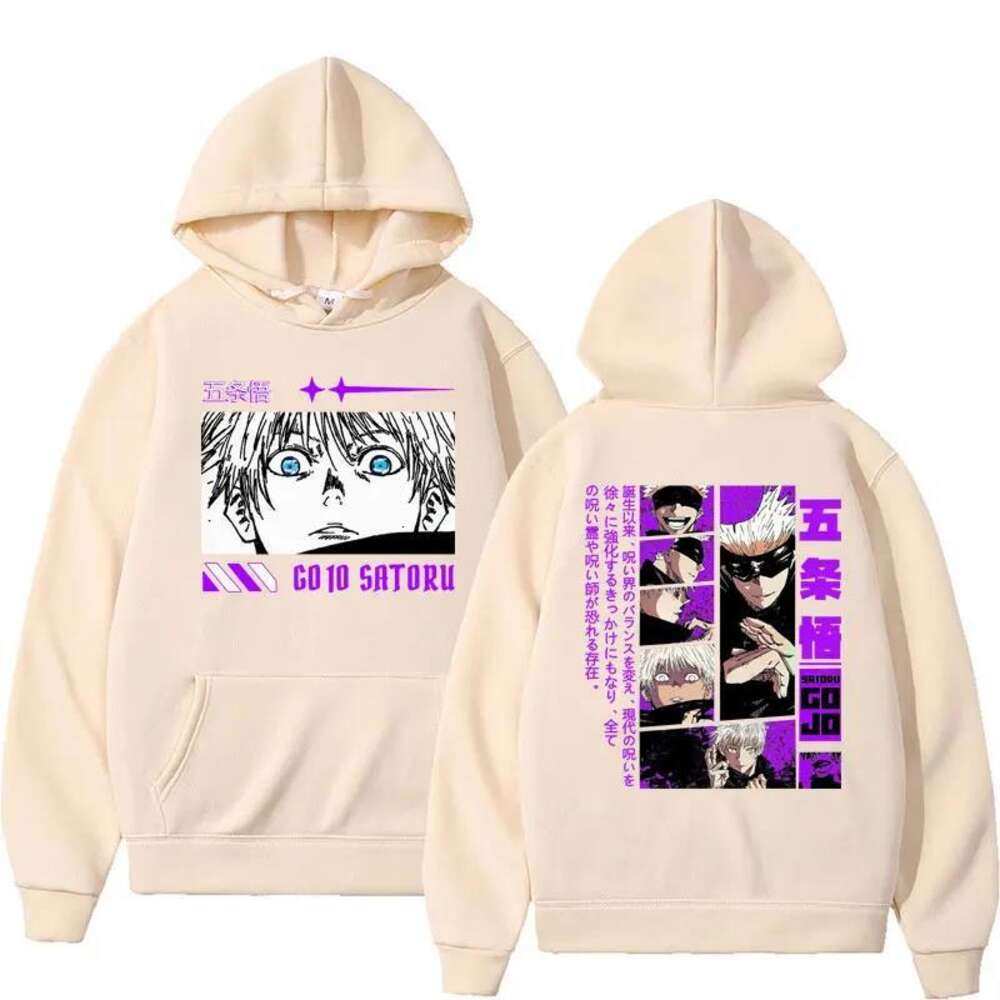 Jujutsu Anime Kaisen Gojo Satoru for Men Women Hoodie Autumn Winter Long Sleeve Hooded Pullover Plus Size Streetwear