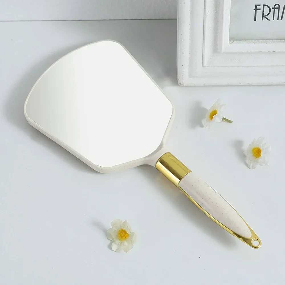 Retro handheld makeup mirror with handheld makeup mirror irregular salon makeup table compact mirror suitable for dental home cosmetics W240813