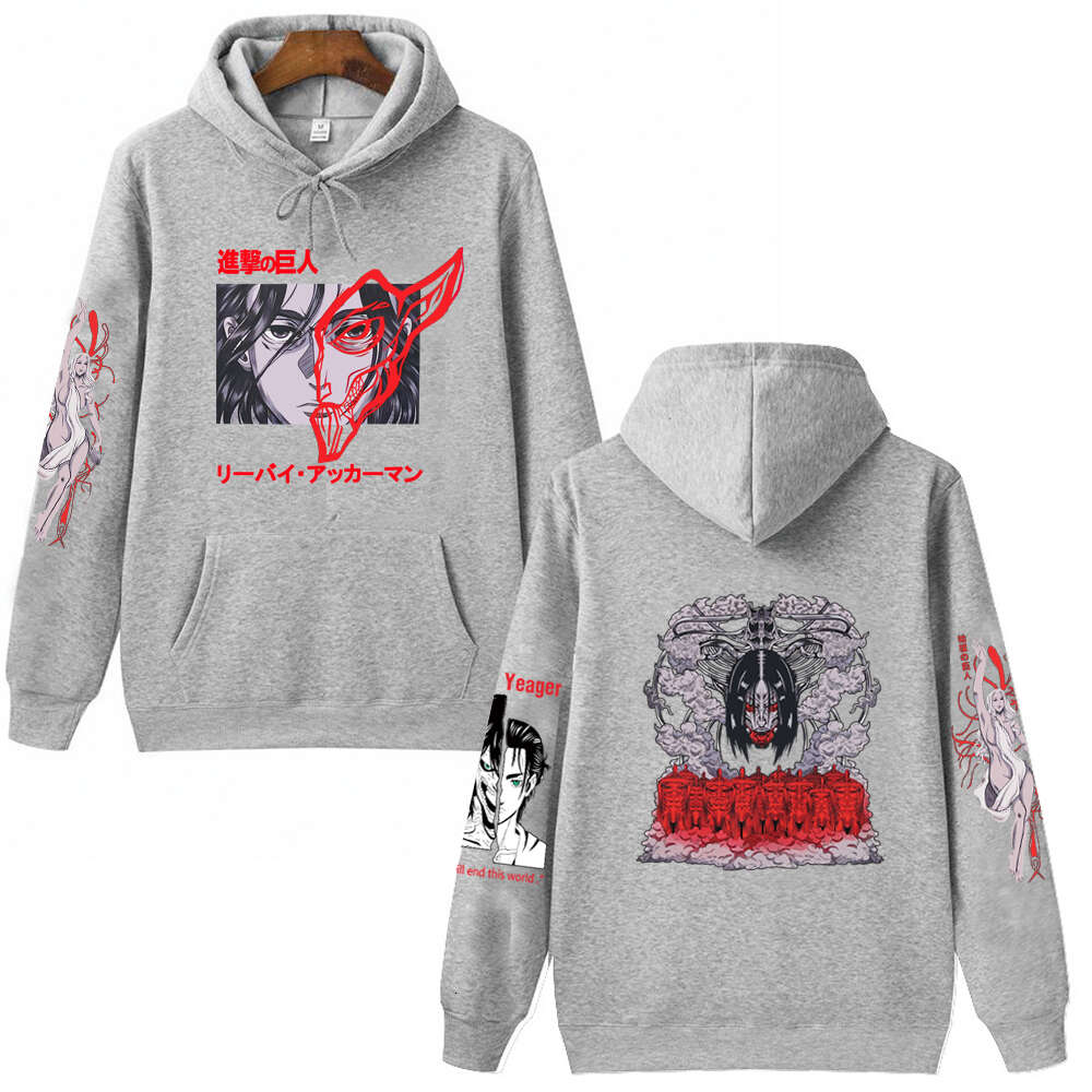 Attack Anime On Titan Hooded Yeager Eren Print Plus Size Hoodie Men Women Sweatshirts Haruku Unisex Long Sleeve Pullover