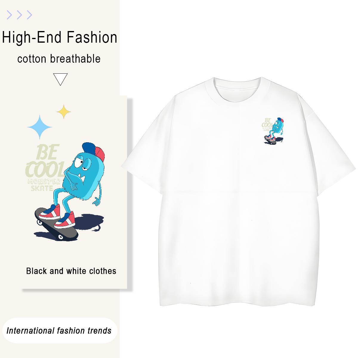 Man T Shirts 230g 100% Cotton America Beach Breathable Crew Neck Plus Size Cartoon Mens Tshirts New TOP Quality Tops Tees