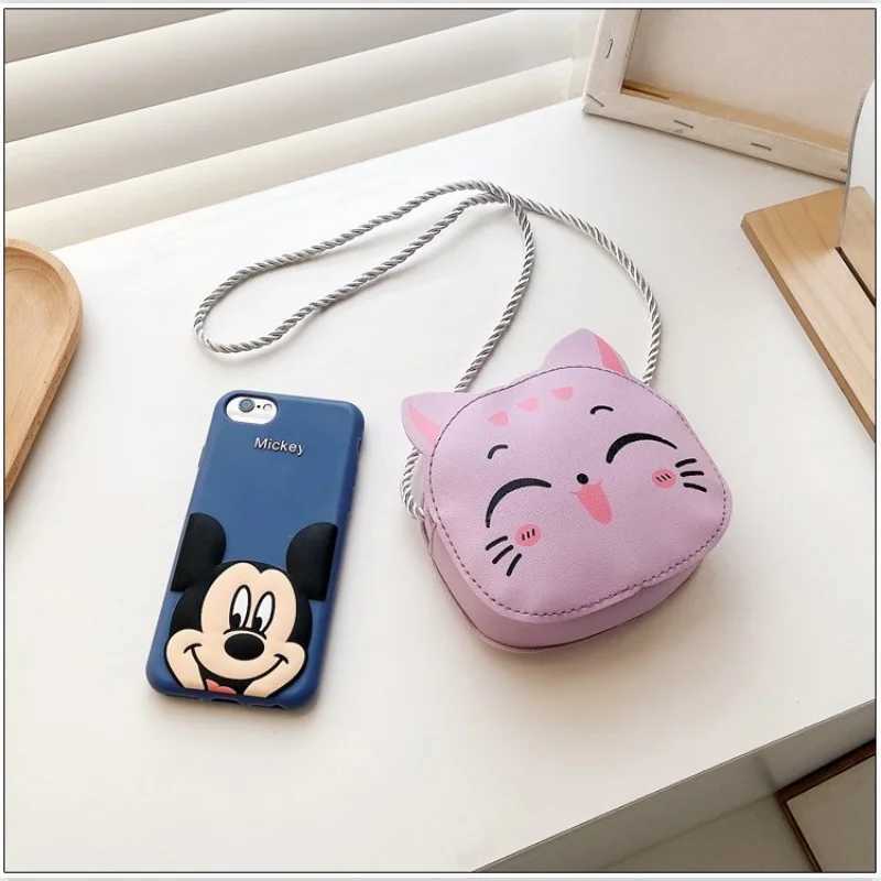 New Cartoon Childrens Messenger Bag Cute Cat Childrens Fashion Coin Wallet and Handbag Cute Boys and Girls Mini Shoulder Bag W240813