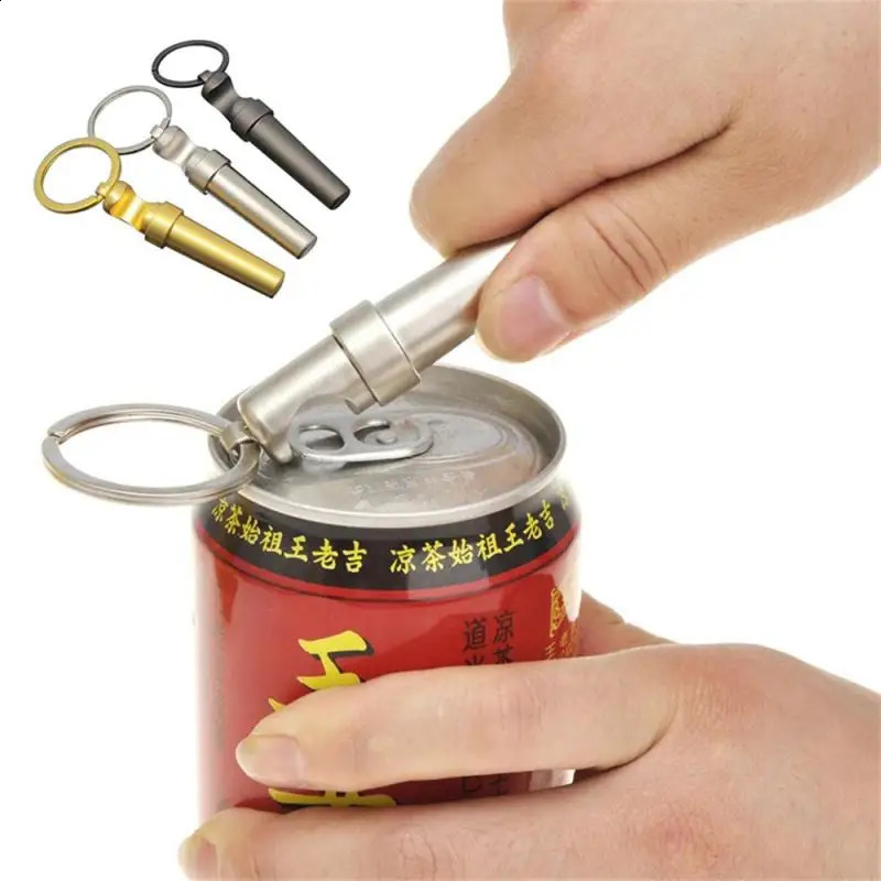 3 In 1 Bottle Opener Keychain Zinc Alloy Wine Corkscrew Portable Mini Beer Key Chain Can Openers Kitchen Accessories 240812
