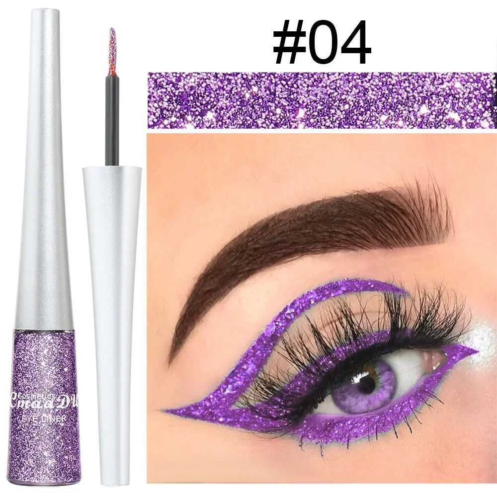 Glitter Liquid Eyeliner Pen Pearlescent Sequins Diamond Bright Shining Eyeliner Waterproof Lasting Eyeshadow Women Cosmetics 1pc Y240813
