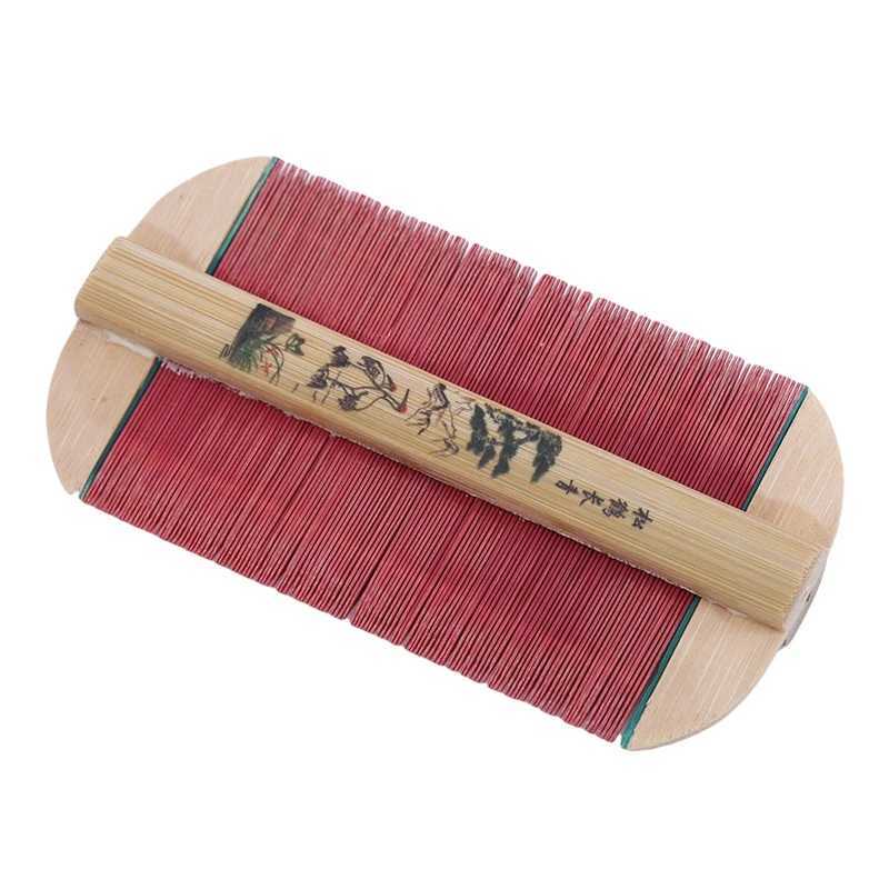 Chinese traditional bamboo double-sided lice comb handmade thick comb rose removal itching removal fleece comb W240813