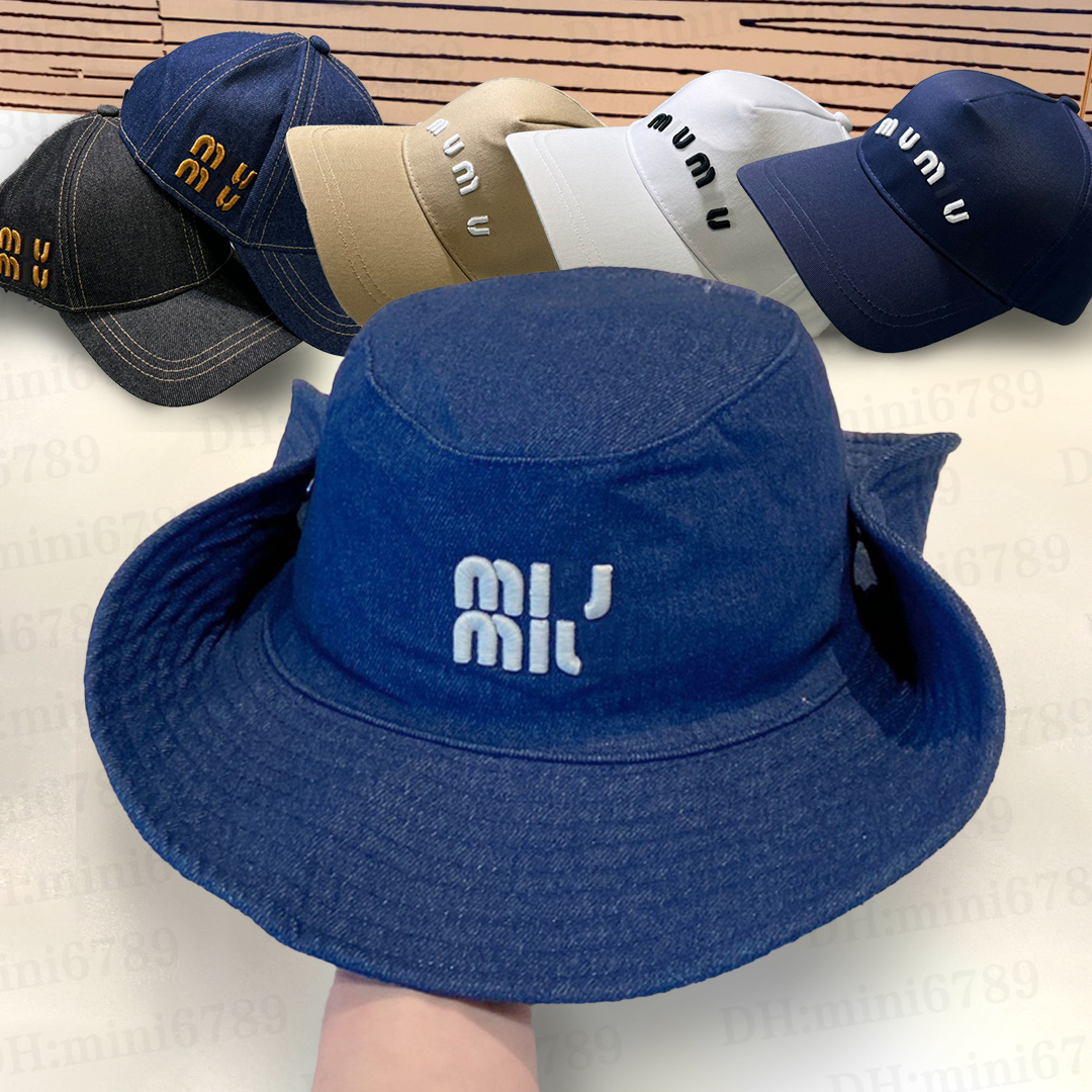 Designer Denim bucket hat classic Drill Sun hat Gabardine bucket hat miuius Luxury Woven fabric hat Crochet hat Adjustable canvas baseball hat Velvet sports hats