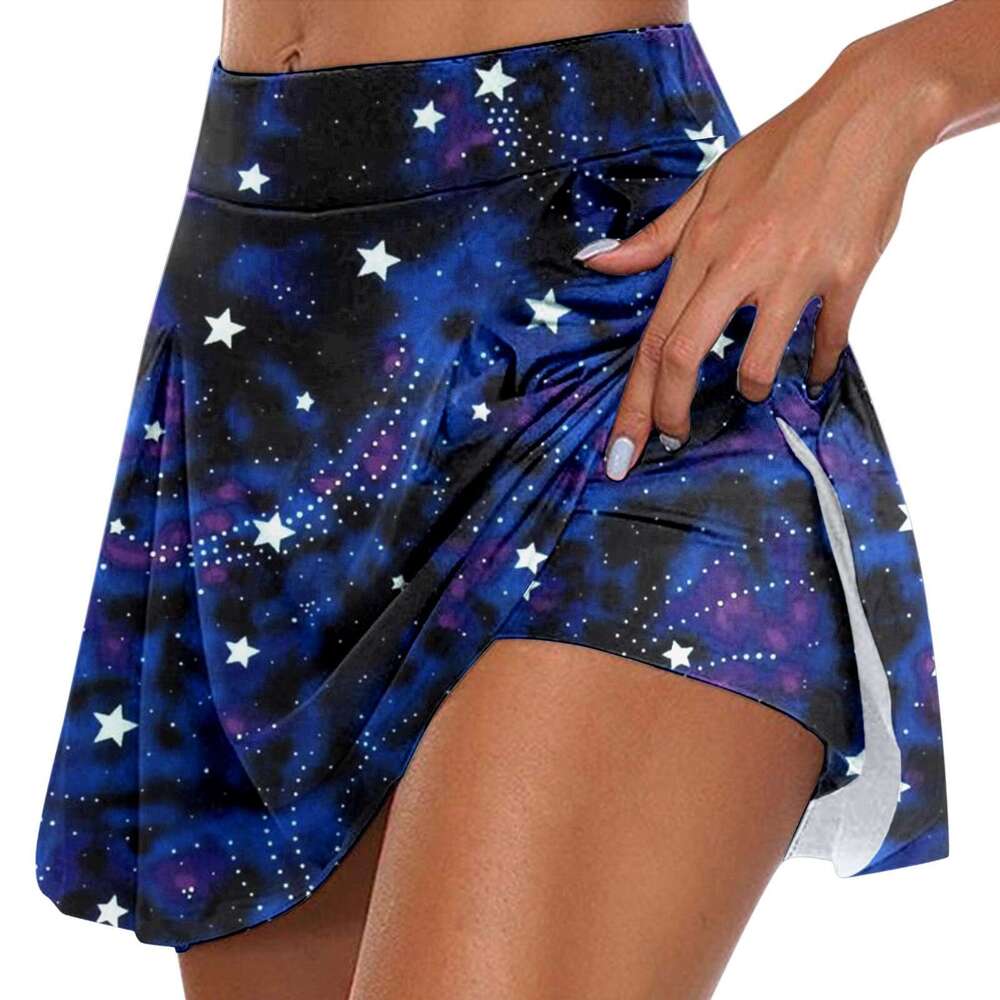 Butterfly Women'S 3d Tennis Skorts Solid Color Anti-Exposure Skirt Quick Dry Fiess Running High Waist Shorts Golf Culottes