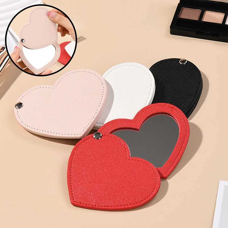Portable heart-shaped mirror sliding cover makeup mirror pocket mirror sliding cover handheld mini pocket mirror makeup mirror W240813